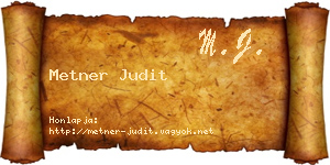Metner Judit névjegykártya